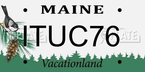 ITUC76 Maine License Plate