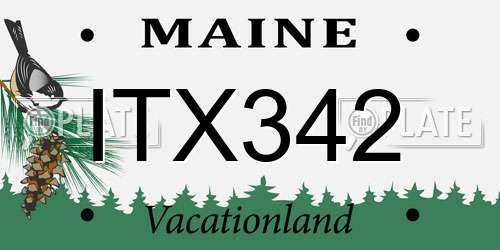 ITX342 Maine License Plate