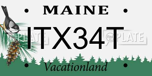 ITX34T Maine License Plate