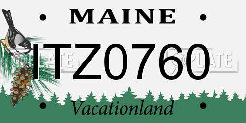 ITZ0760 Maine License Plate