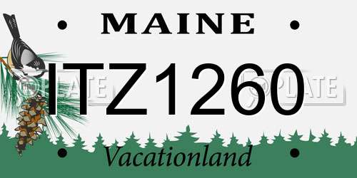ITZ1260 Maine License Plate