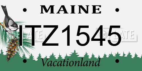 ITZ1545 Maine License Plate