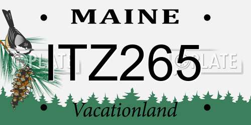 ITZ265 Maine License Plate
