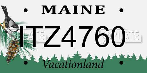 ITZ4760 Maine License Plate