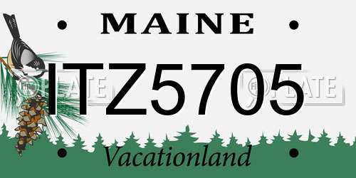 ITZ5705 Maine License Plate