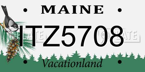 ITZ5708 Maine License Plate