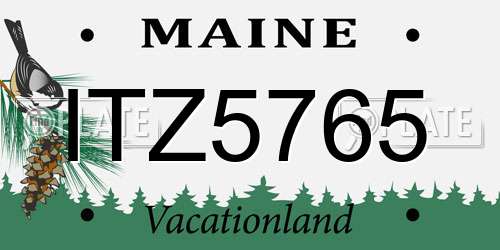 ITZ5765 Maine License Plate