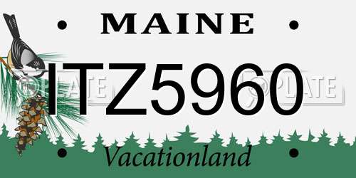 ITZ5960 Maine License Plate