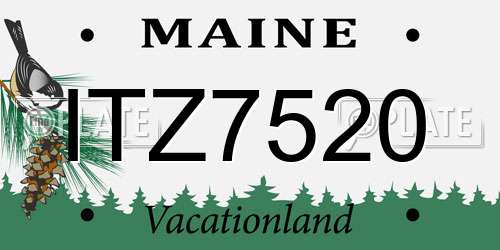 ITZ7520 Maine License Plate