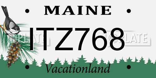 ITZ768 Maine License Plate