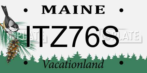 ITZ76S Maine License Plate