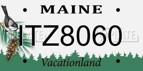 ITZ8060 Maine License Plate