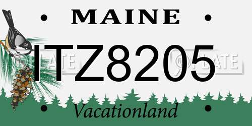 ITZ8205 Maine License Plate