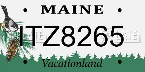 ITZ8265 Maine License Plate