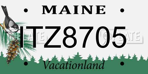 ITZ8705 Maine License Plate