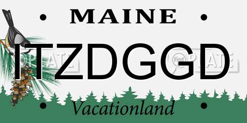 ITZDGGD Maine License Plate