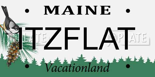 ITZFLAT Maine License Plate