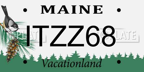 ITZZ68 Maine License Plate