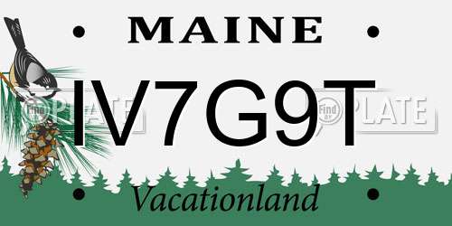 IV7G9T Maine License Plate