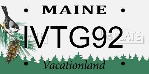 IVTG92 Maine License Plate