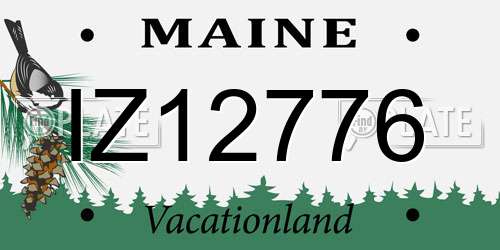 IZ12776 Maine License Plate