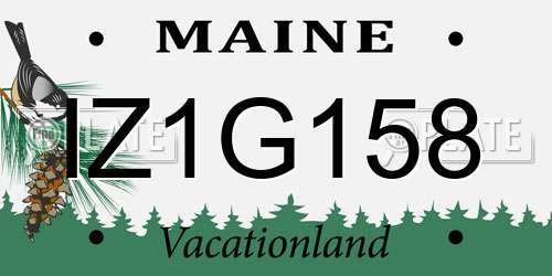 IZ1G158 Maine License Plate