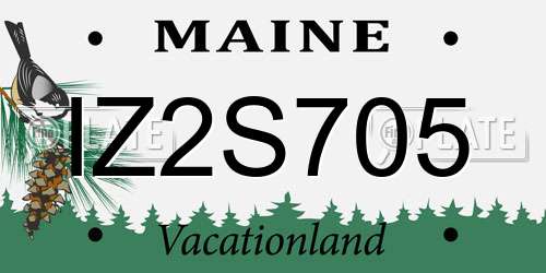 IZ2S705 Maine License Plate