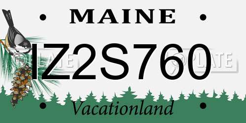 IZ2S760 Maine License Plate