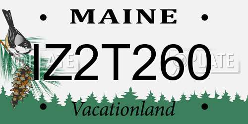 IZ2T260 Maine License Plate