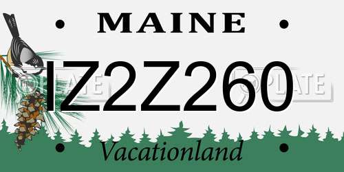 IZ2Z260 Maine License Plate