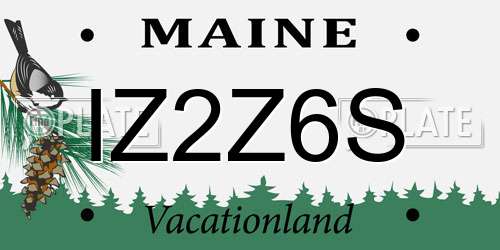 IZ2Z6S Maine License Plate