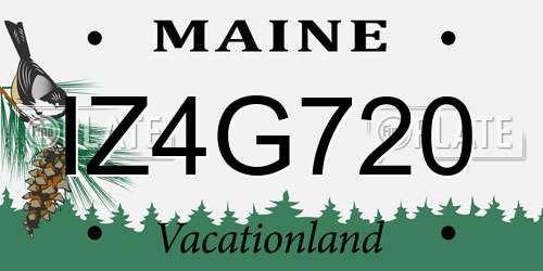 IZ4G720 Maine License Plate