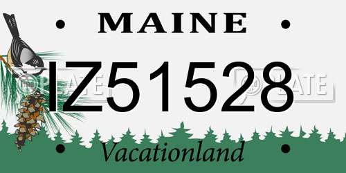 IZ51528 Maine License Plate
