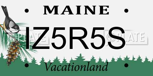 IZ5R5S Maine License Plate