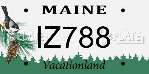 IZ788 Maine License Plate