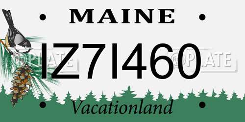 IZ7I460 Maine License Plate