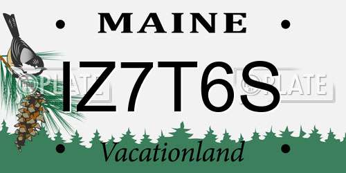 IZ7T6S Maine License Plate