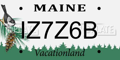 IZ7Z6B Maine License Plate