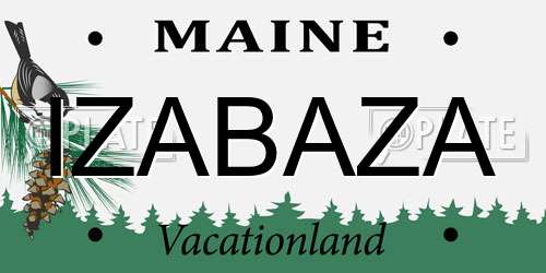 IZABAZA Maine License Plate