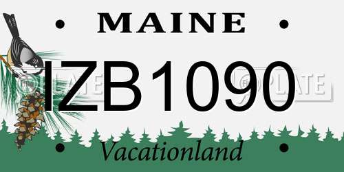 IZB1090 Maine License Plate