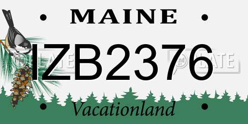 IZB2376 Maine License Plate