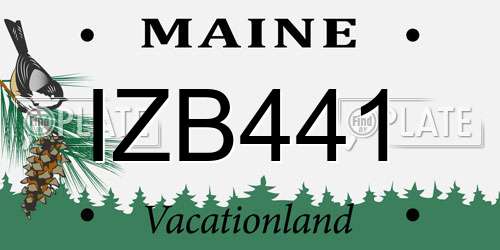 IZB441 Maine License Plate