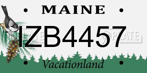 IZB4457 Maine License Plate