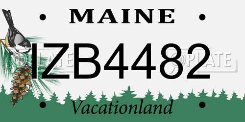 IZB4482 Maine License Plate