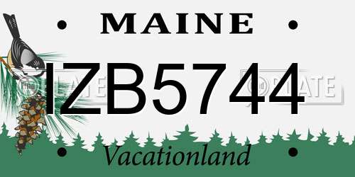IZB5744 Maine License Plate