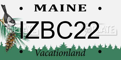 IZBC22 Maine License Plate