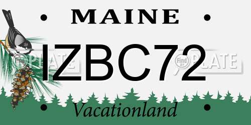 IZBC72 Maine License Plate