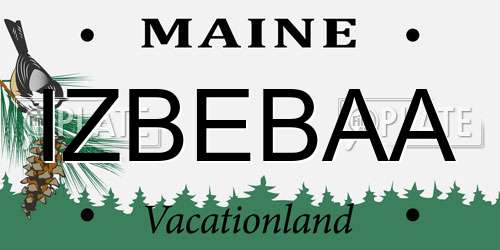IZBEBAA Maine License Plate