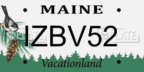 IZBV52 Maine License Plate