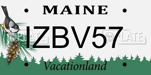 IZBV57 Maine License Plate